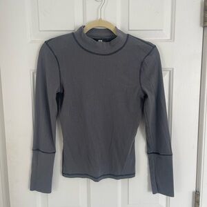 Free People Rickie Top Grey Haze Long Sleeve